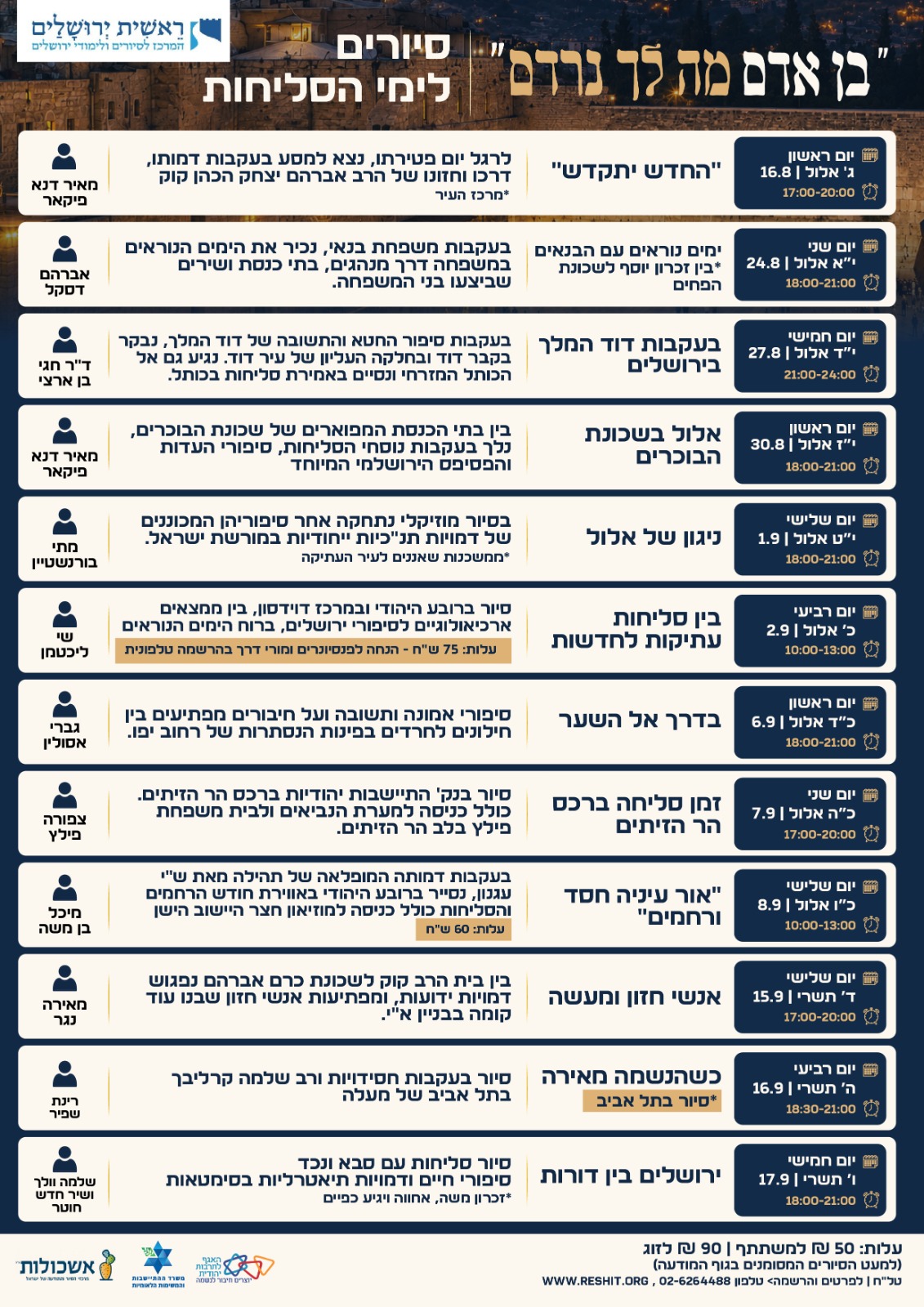 סיורי סליחות ראשית ירושלים